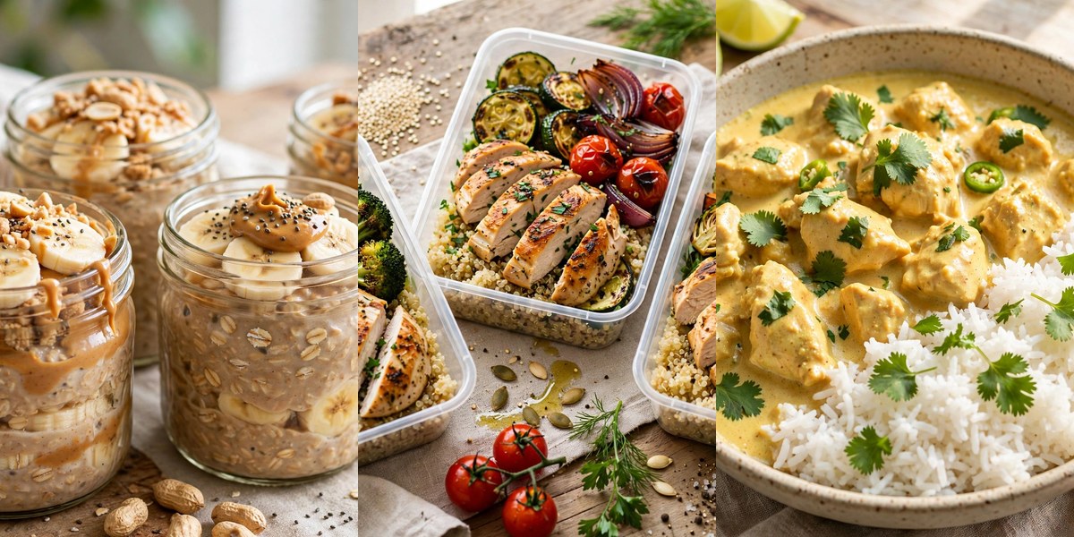 Healthy meal prep ideas for the week collage