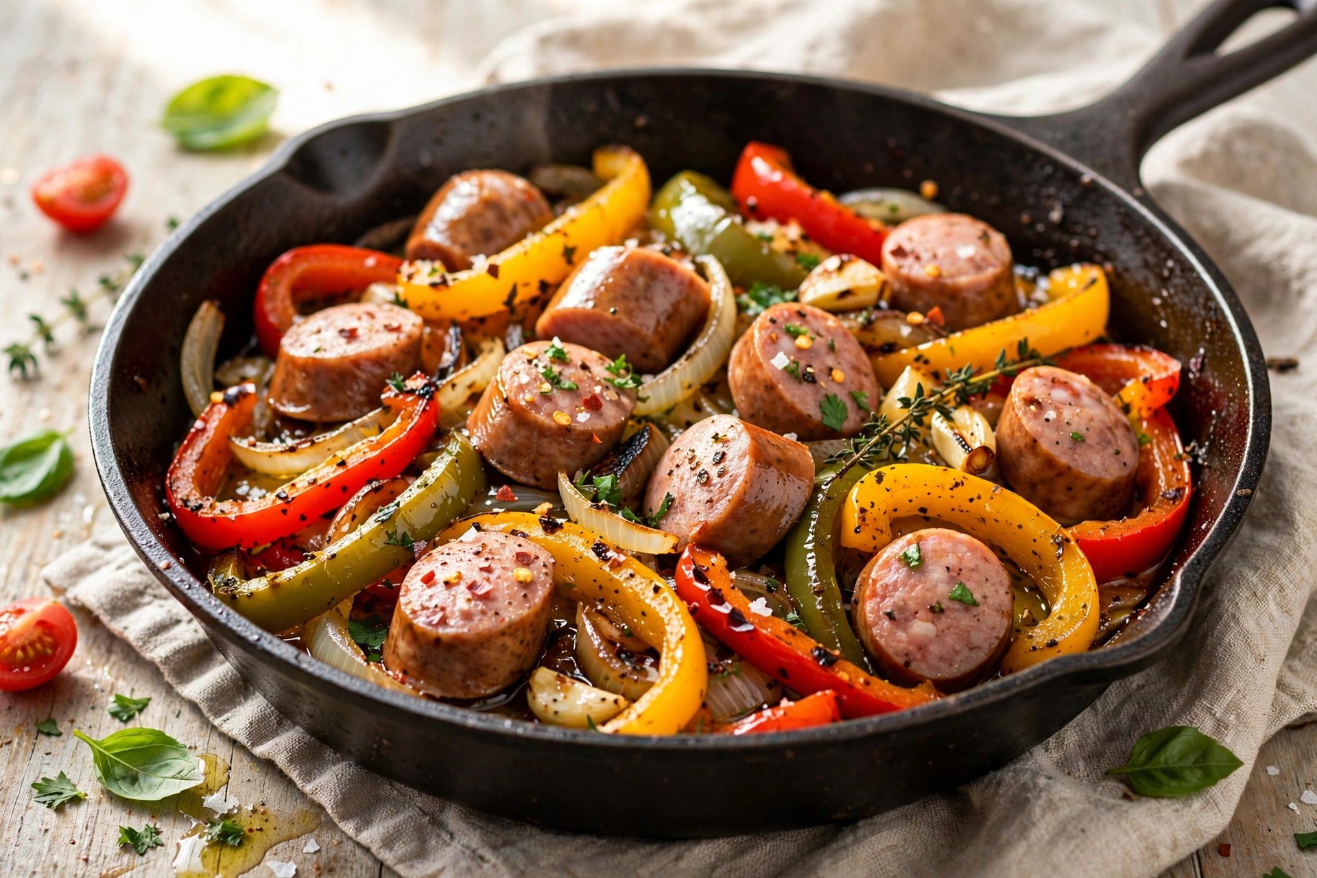 Sausage and peppers skillet