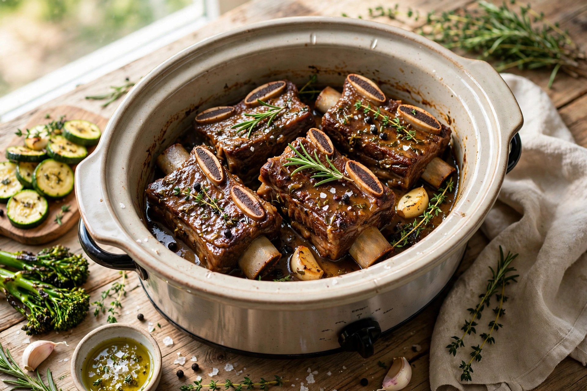 Slow cooker short ribs tender