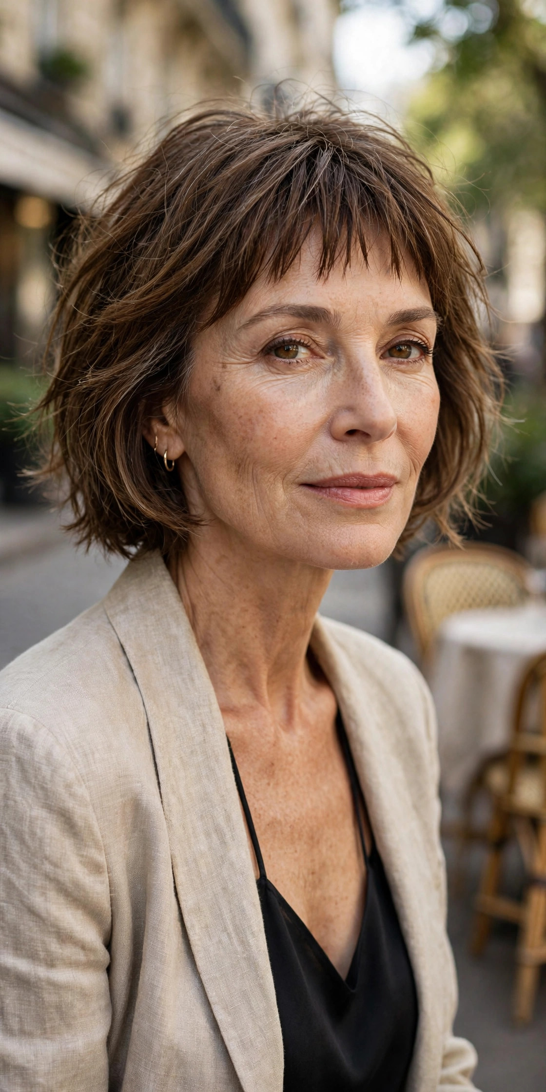 French bob with piecey micro fringe for fine hair
