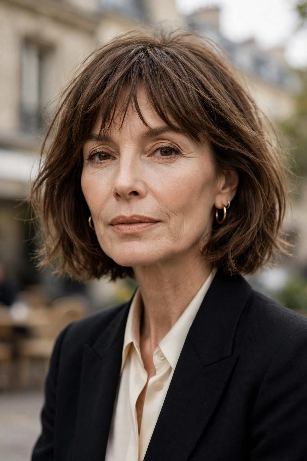 Parisian bob with effortless fringe for thin hair