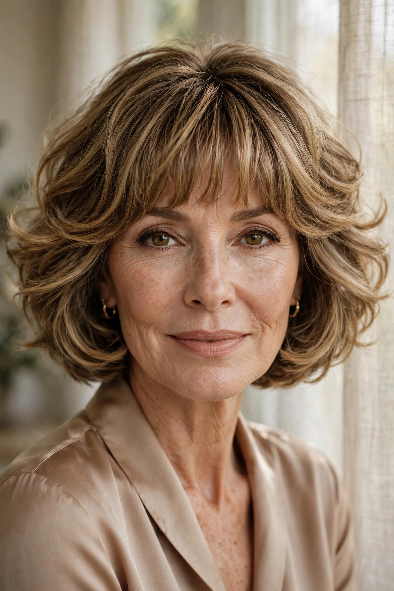 Diffused bob with bouncy fringe for thin hair