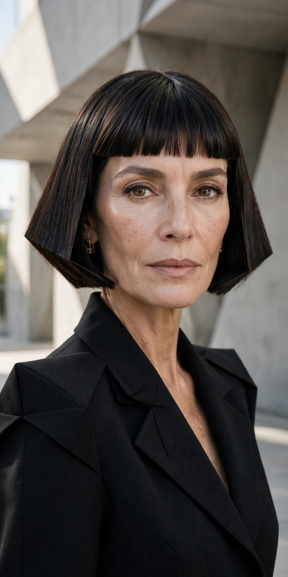 Box bob with short fringe for thin hair