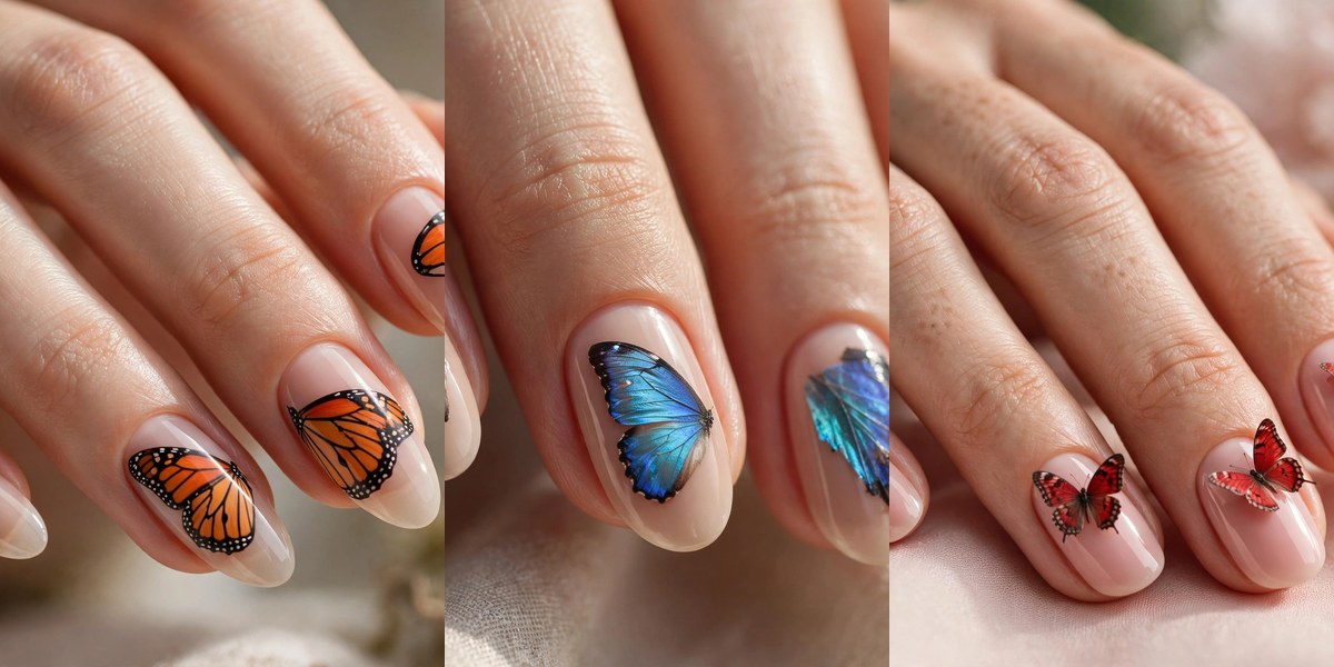 Butterfly nails pretty designs