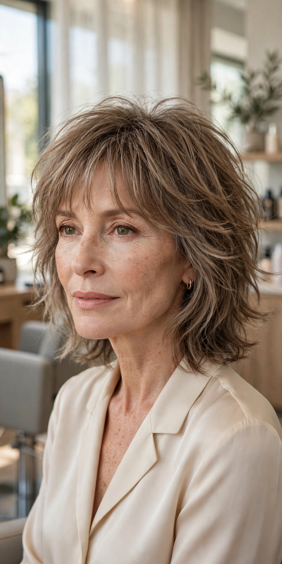 Wispy choppy shag for fine hair