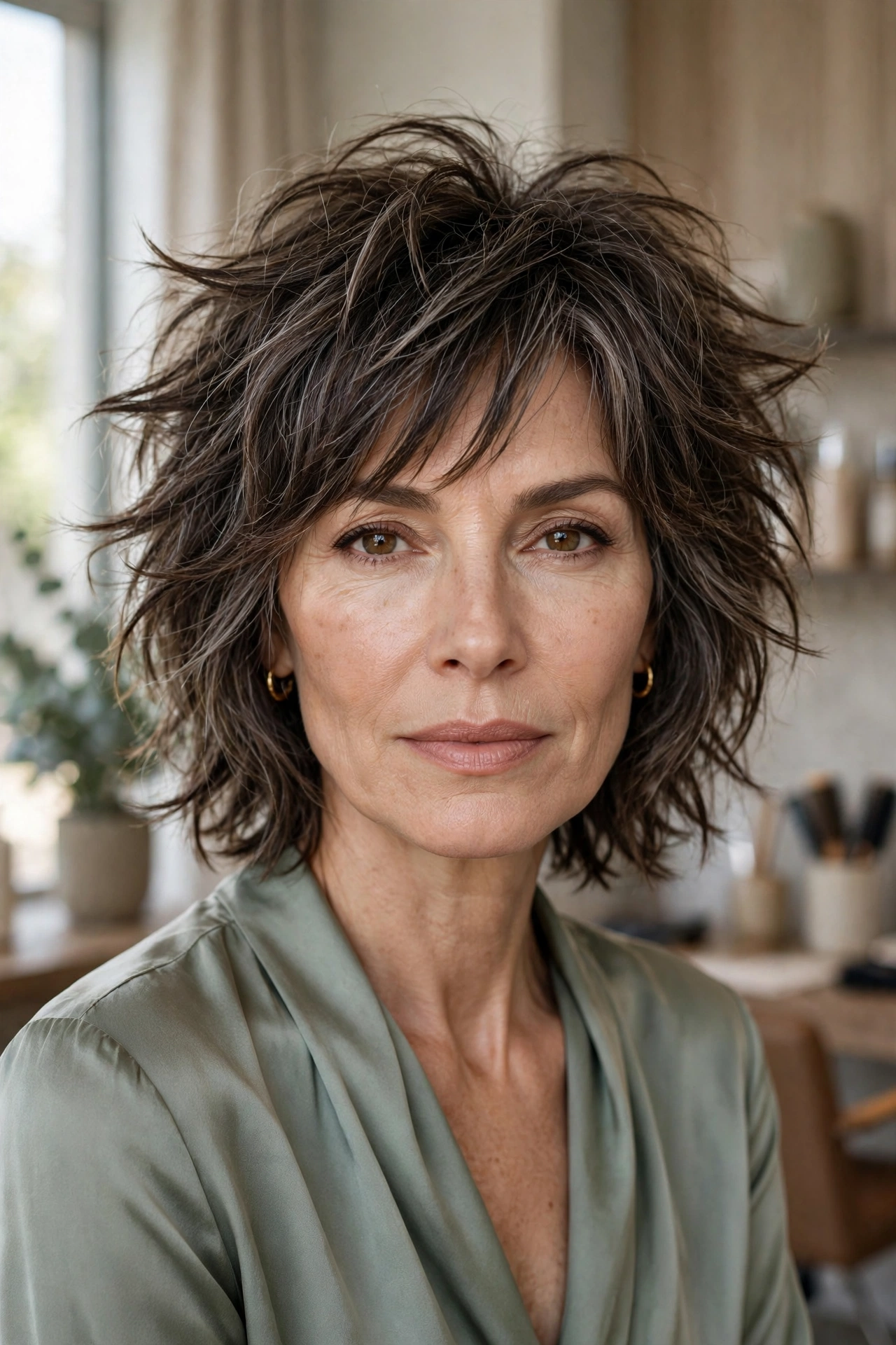 Messy-chic choppy shag