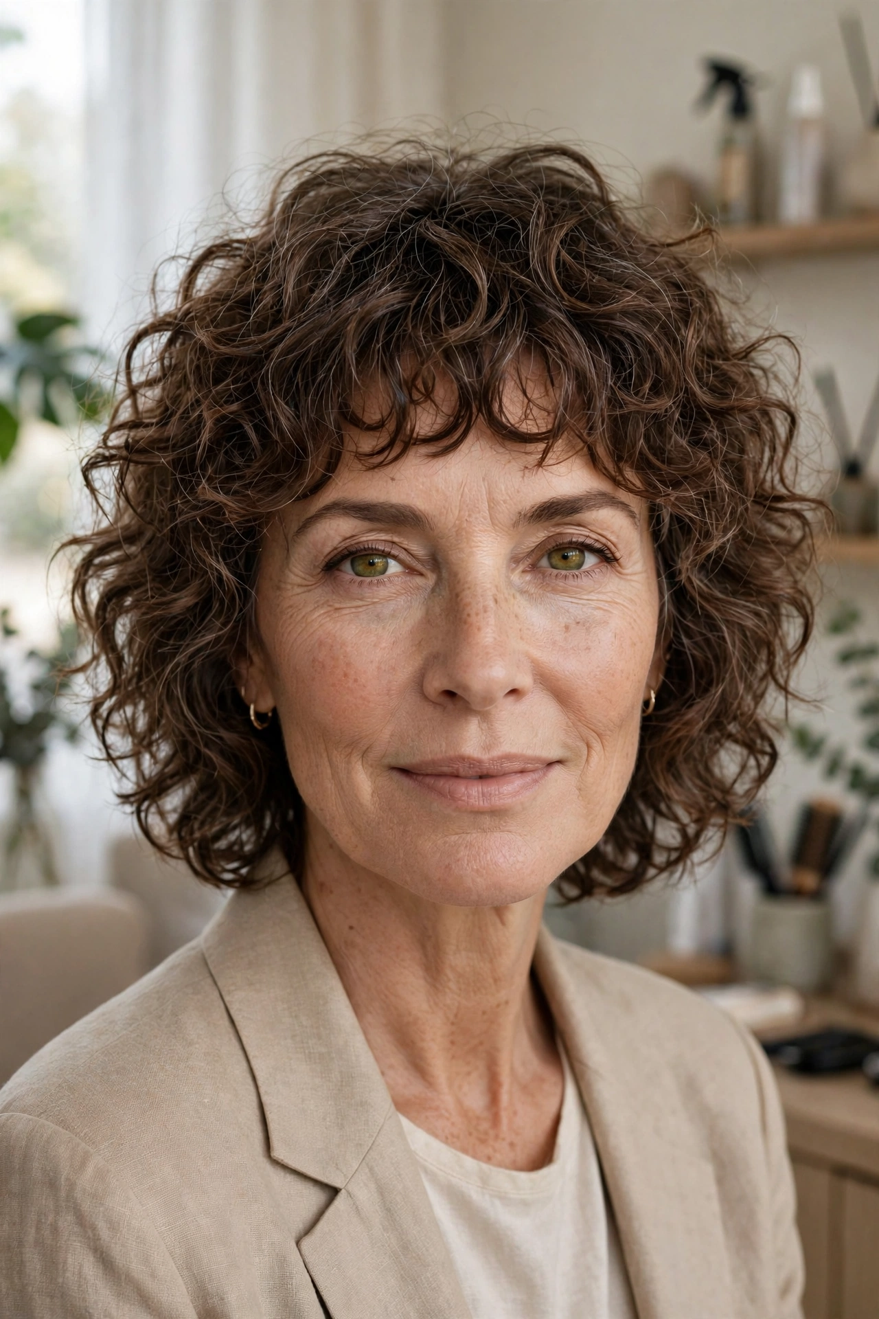 Curly-fringe choppy shag