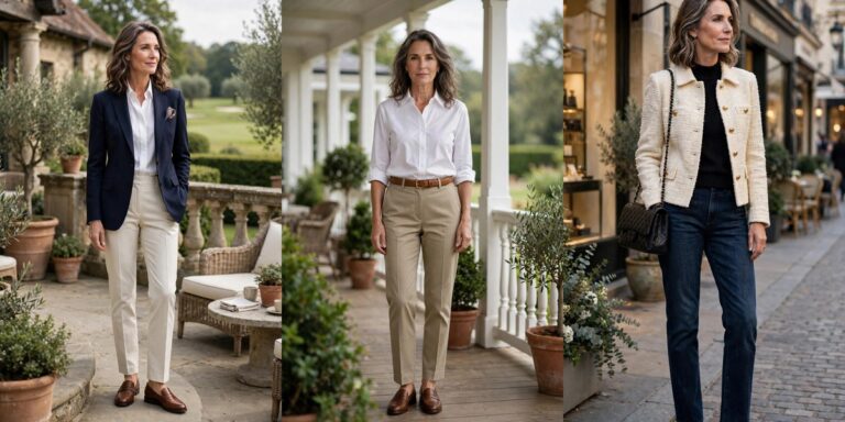 Country Club Outfits for Women Over 50: 12 Polished Preppy Classics outfit ideas collage