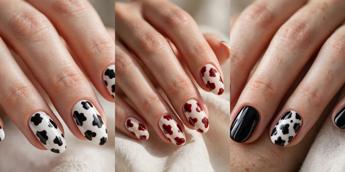 Cow print nails ideas for women over 50