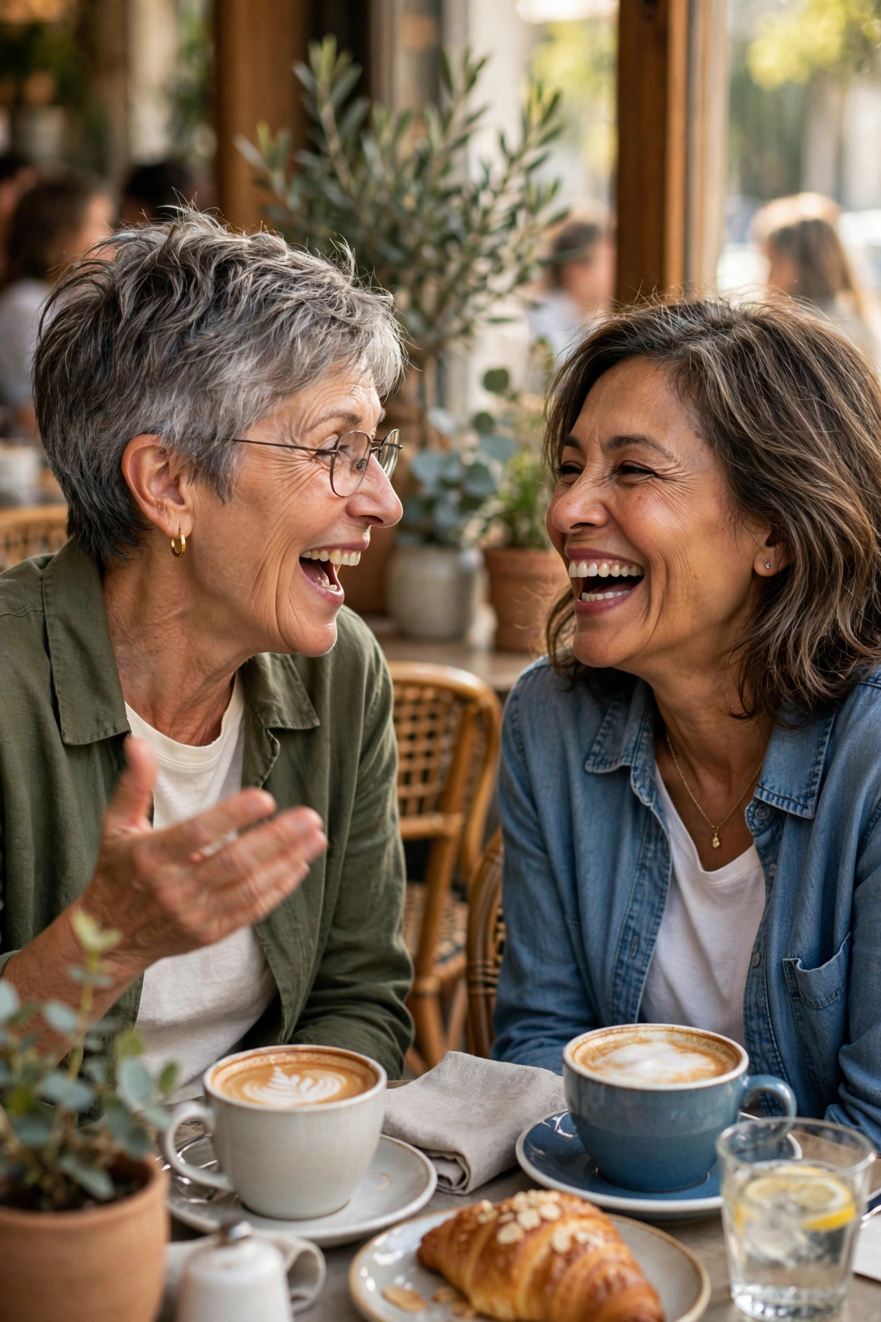 Woman in her 60s telling her close girlfriend she is starting to date again
