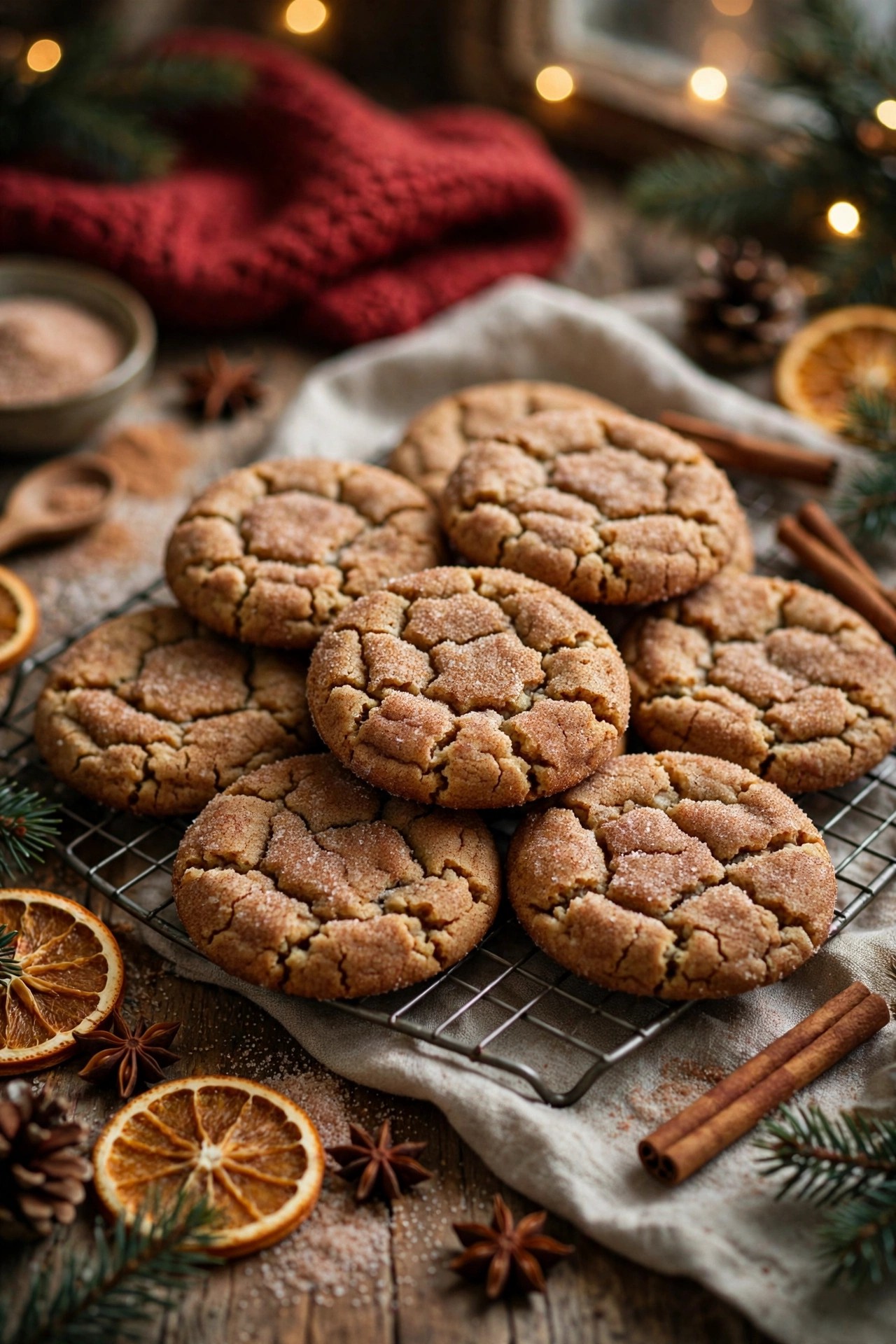 Cinnamon sugar snickerdoodle Christmas cookies