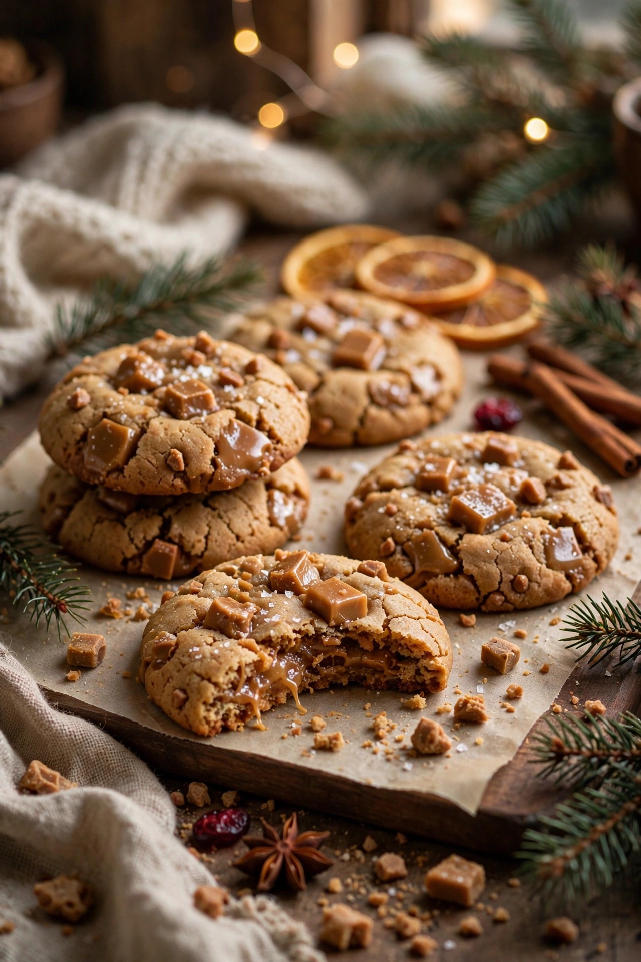 Toffee bits Christmas cookies golden and chewy