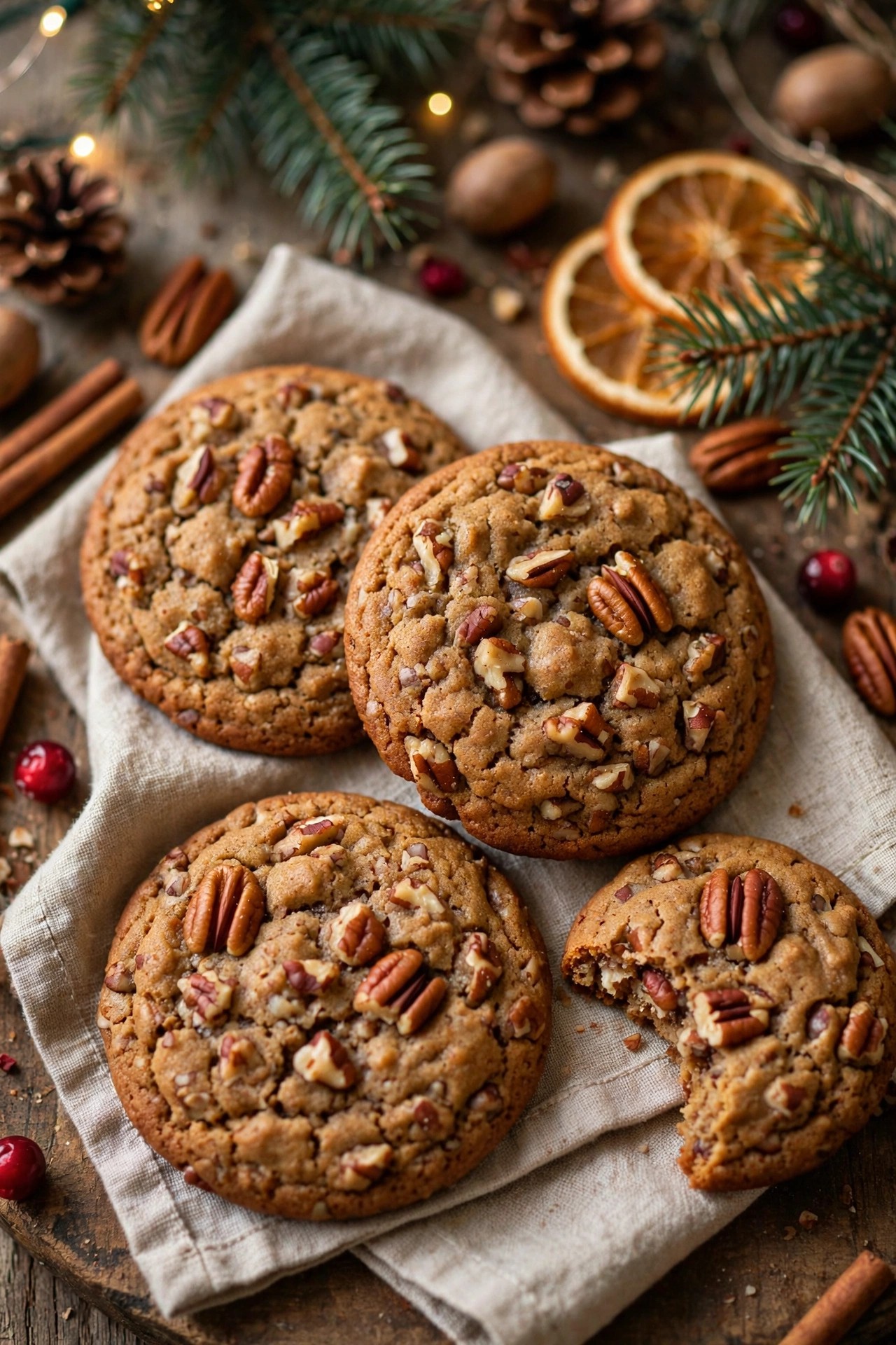 Brown butter pecan Christmas cookies