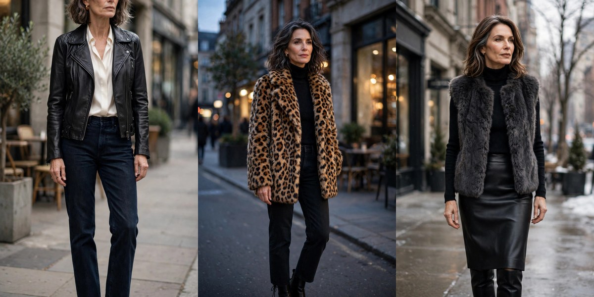 Edgy Style for Women Over 50: 12 Bold Looks With Real Attitude outfit ideas collage