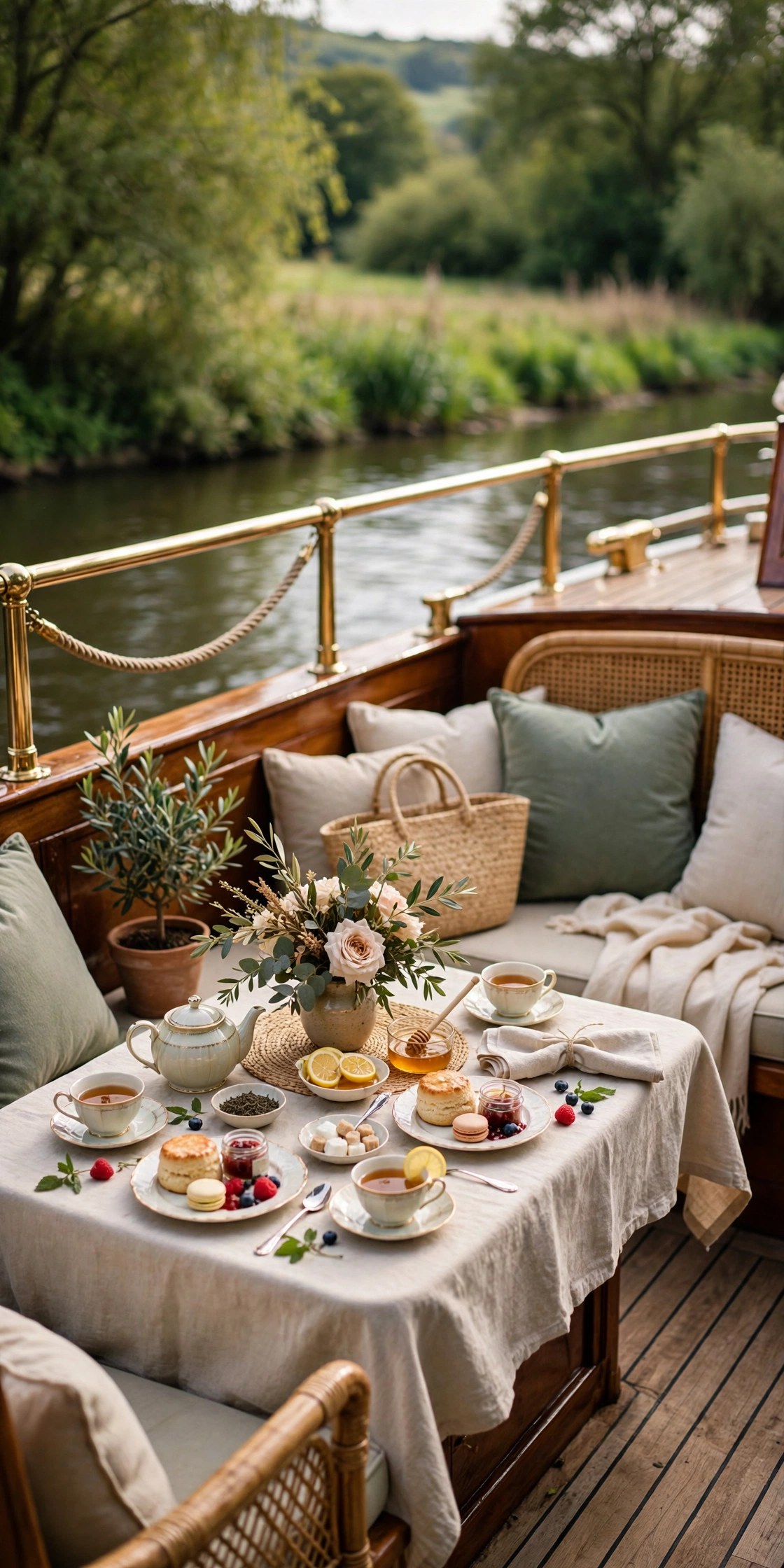 River boat cruise with afternoon tea on deck, unique experience gift over 60