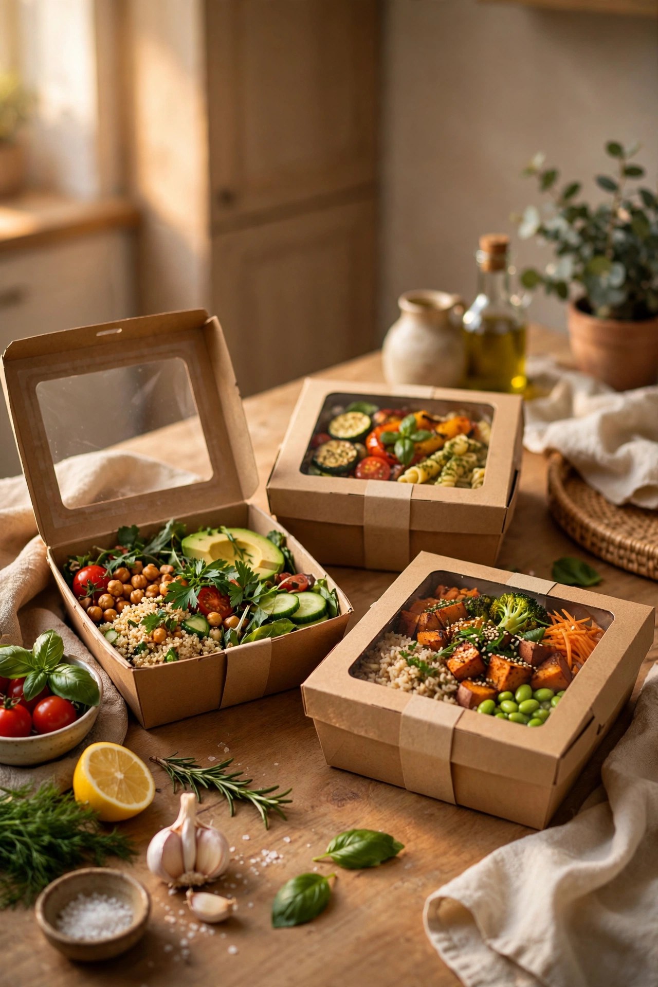 Beautifully packaged ready meals being delivered, thoughtful gift for busy mom