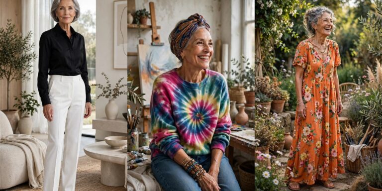 Grace and Frankie outfits — 20 looks, two icons collage