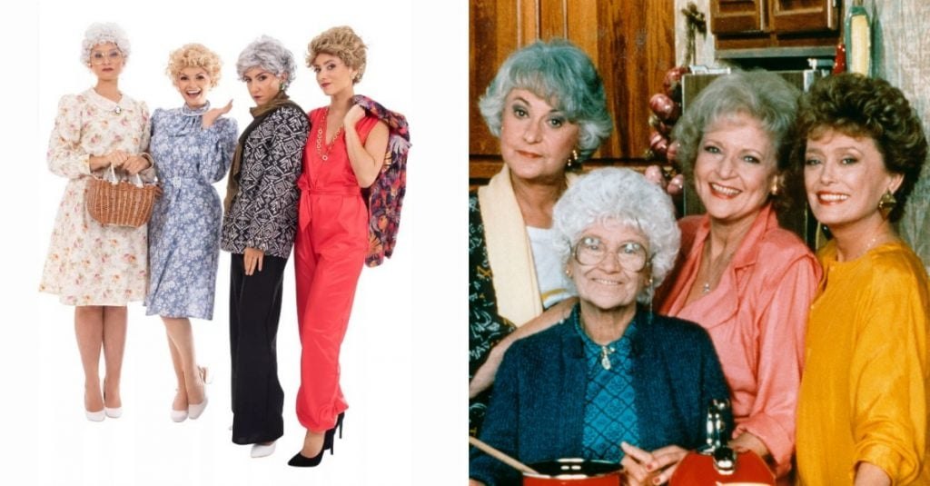 Golden Girls halloween group costume with four friends