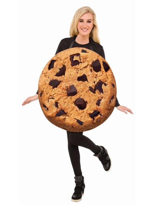 Smart cookie pun halloween costume with apron and pinned cookies