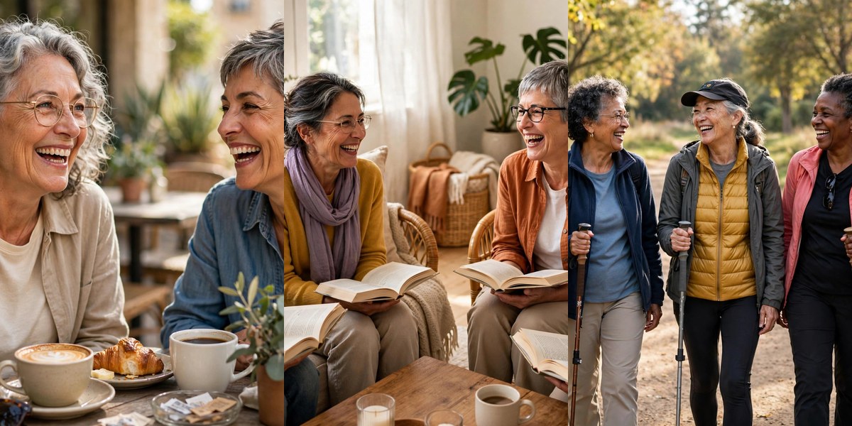 How to make new friends after 60 - 20 gentle ways collage