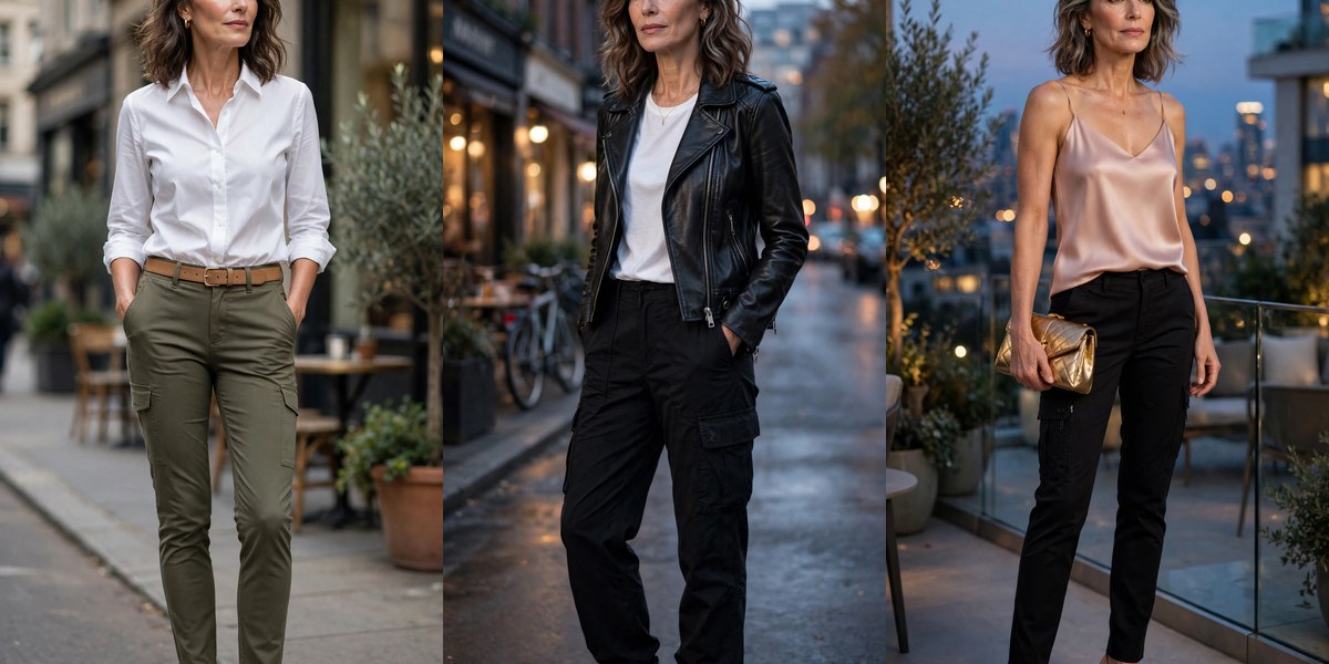 How to wear cargo pants over 50: 21 polished outfit ideas collage