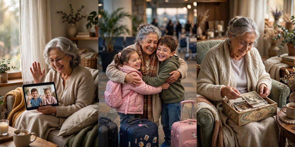 Long-distance grandparenting: video calls, airport reunions and keepsake boxes