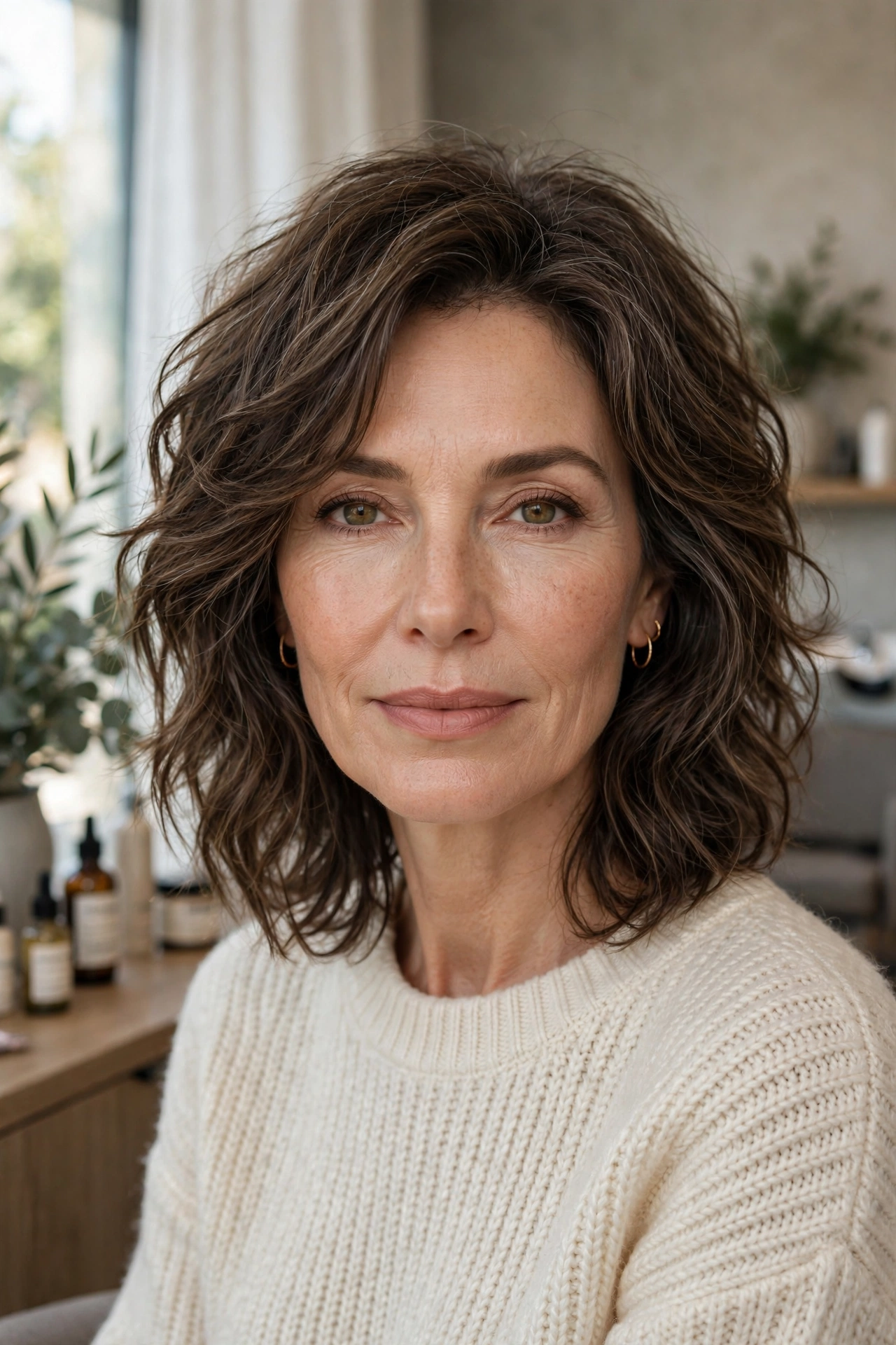 Soft-wave medium shag with natural waves