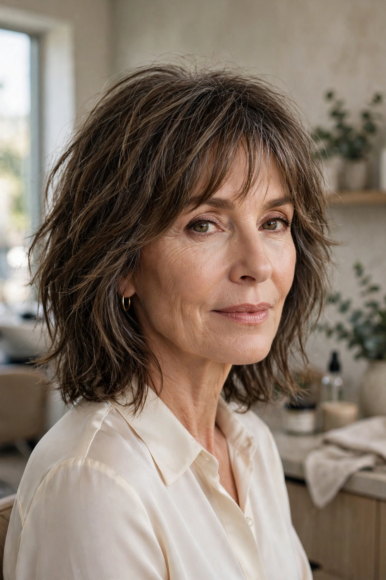 Midi shag with wispy featherlight fringe