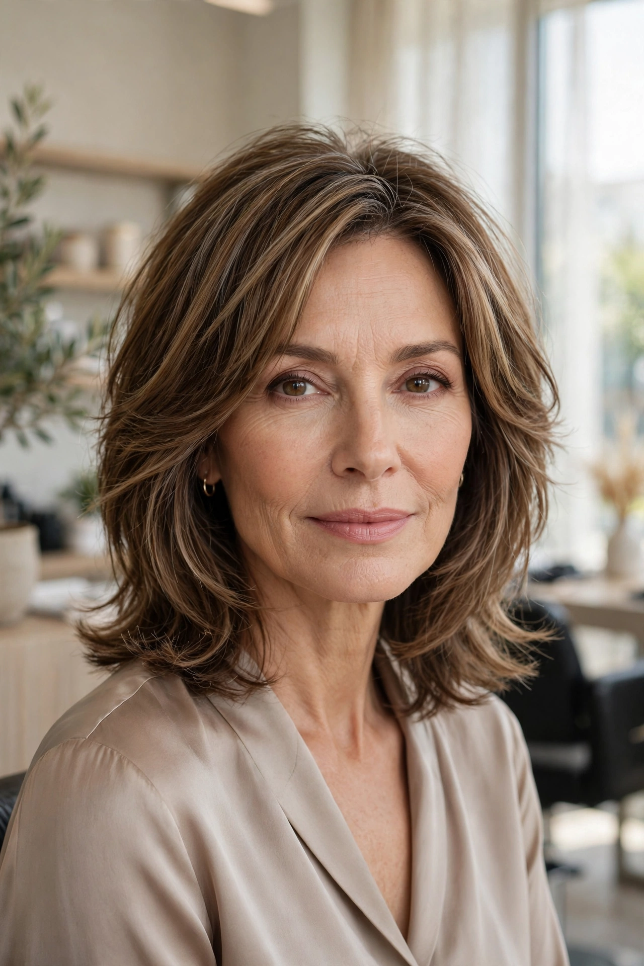 Fine-hair friendly medium shag with blended layers