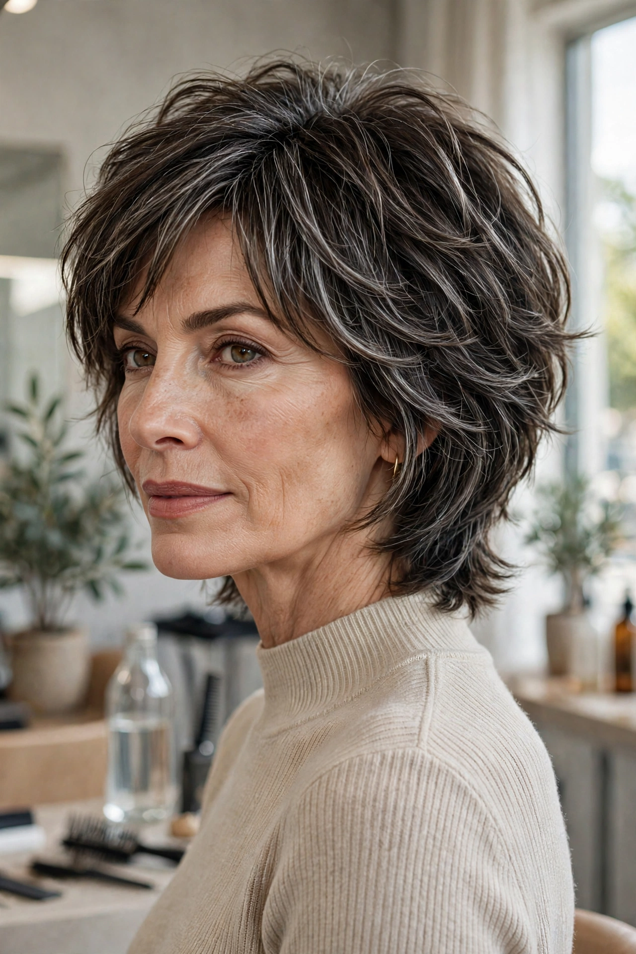 Medium shag with tapered shaped nape