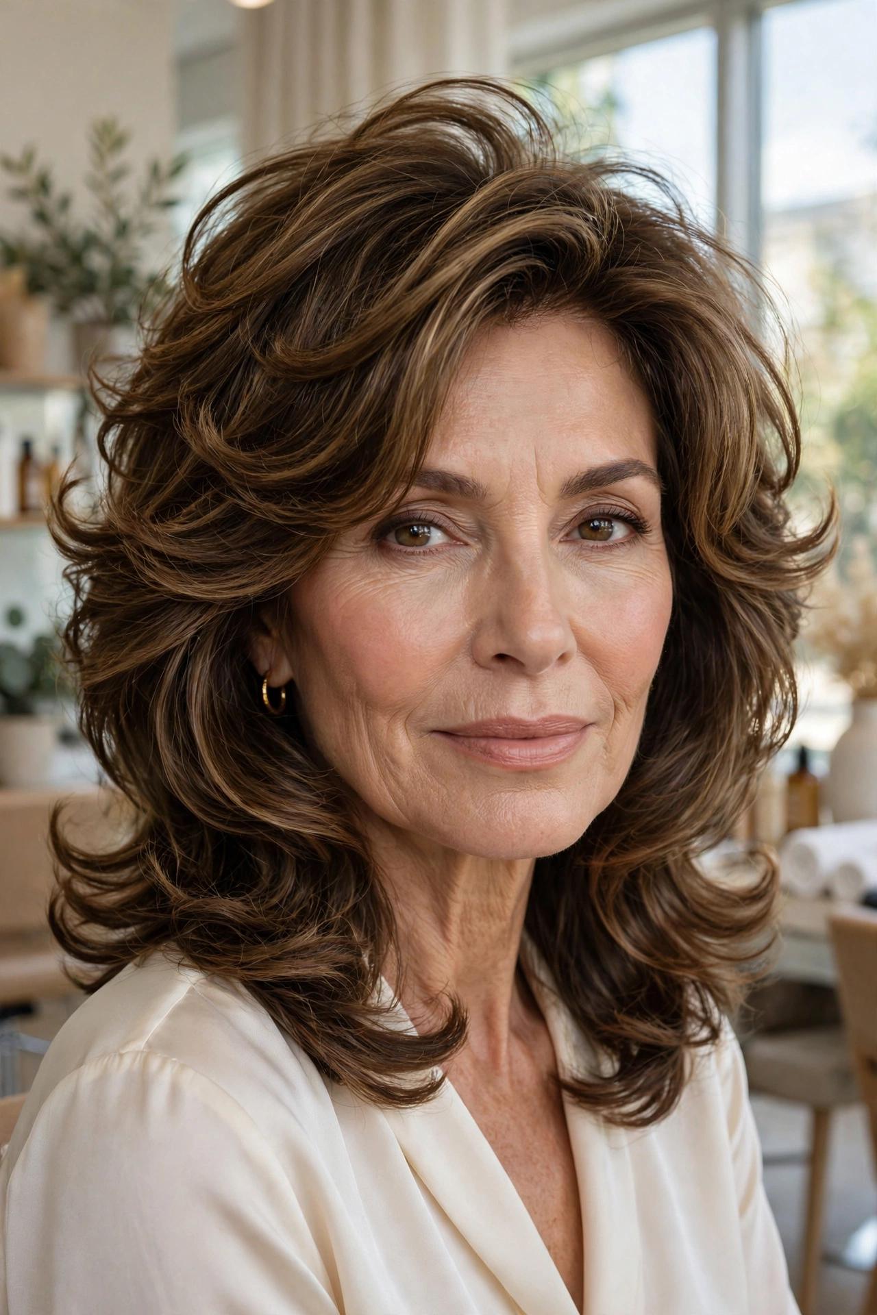 Bouncy blowout medium shag