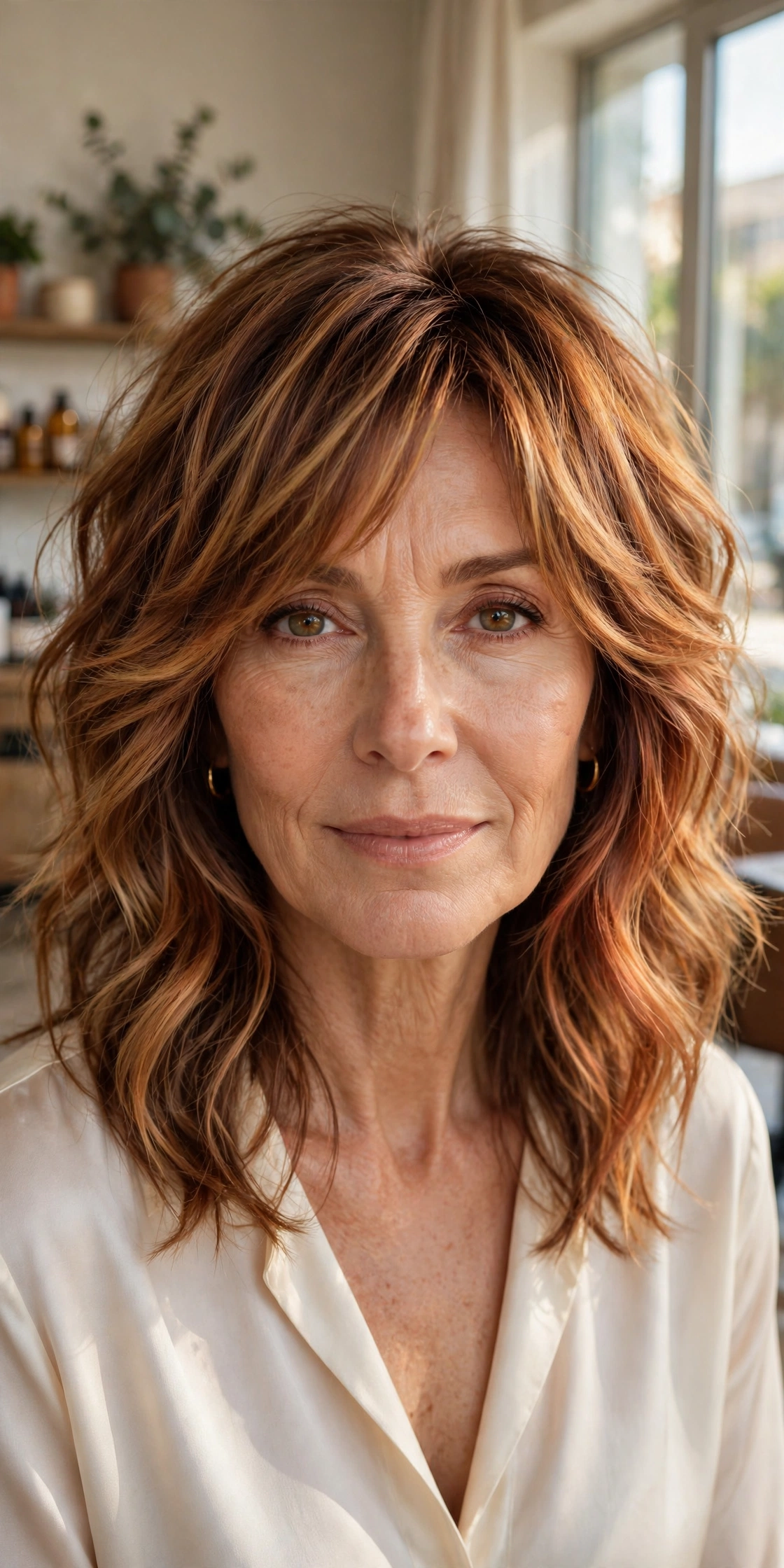 Sunset balayage medium shag