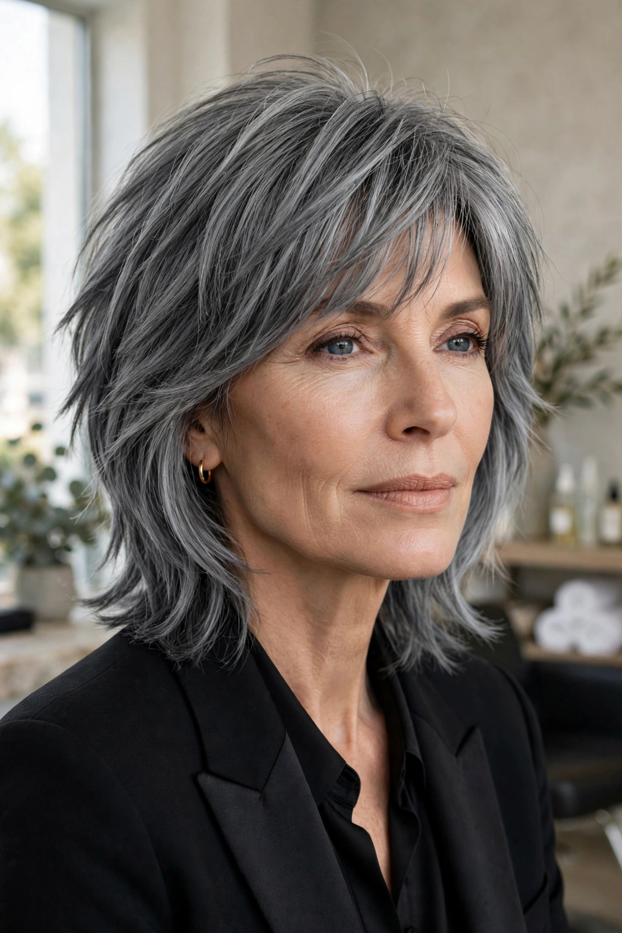 Steel-gray chic medium shag