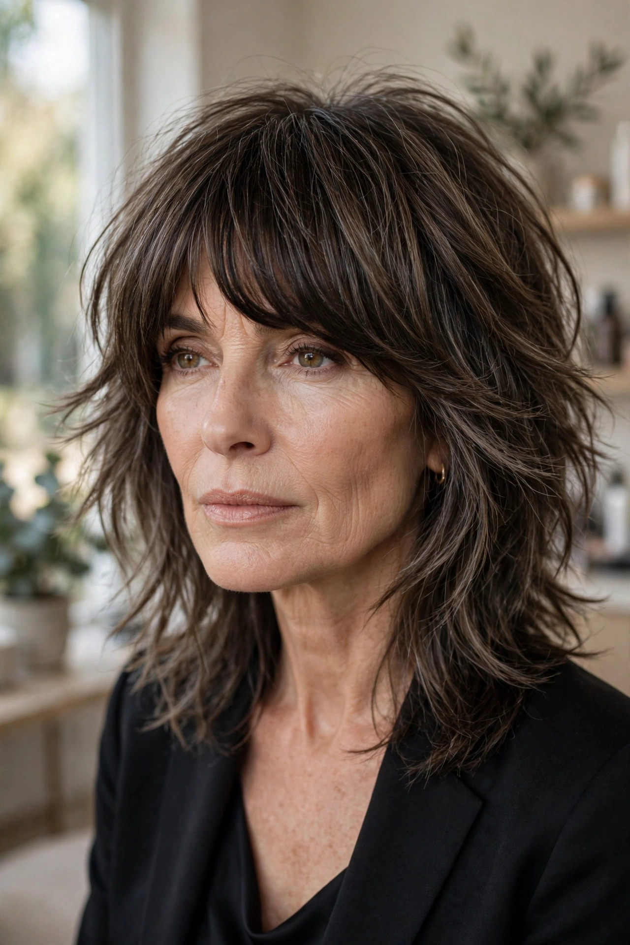 Statement fringe medium shag