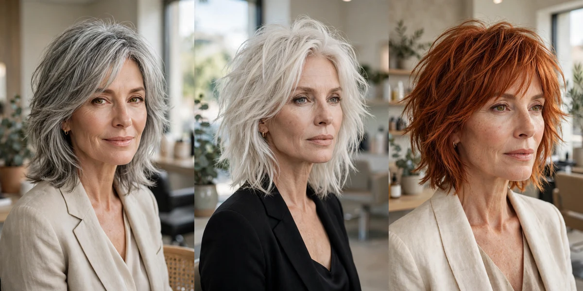 63 medium shag hairstyles for women over 50 collage