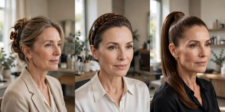 Quick hairstyles for busy mornings over 50, 5-minute looks collage