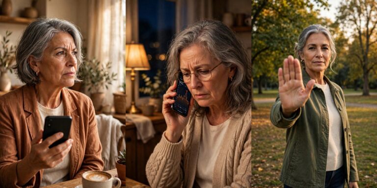 Woman over 60 dating safely, spotting red flags with confidence