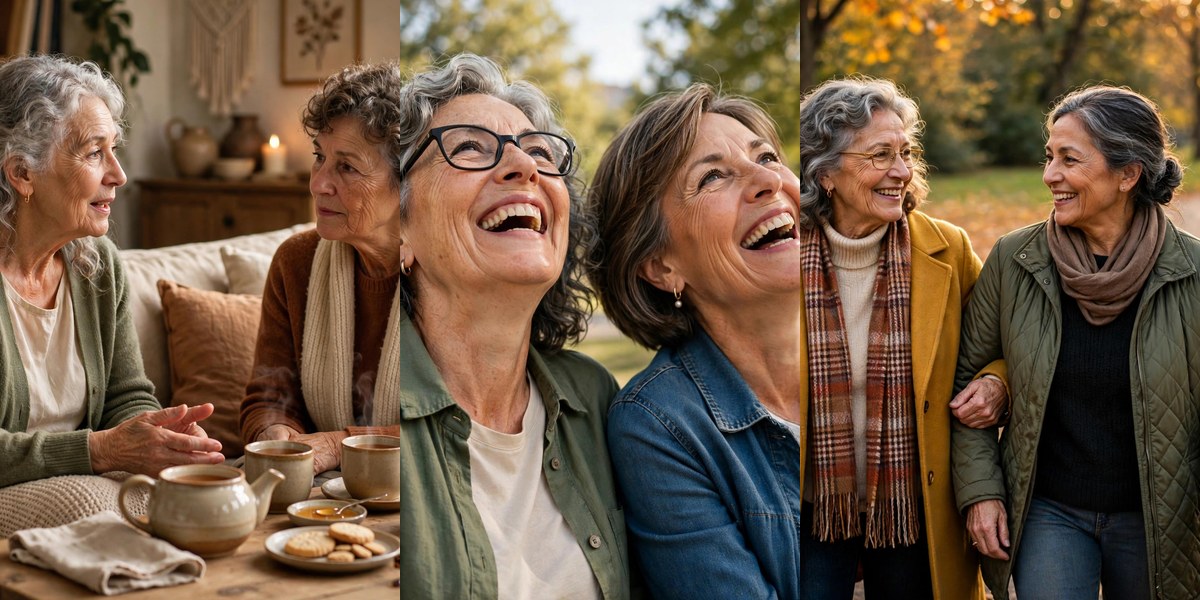 Signs of a true friend in later life - 21 signs collage