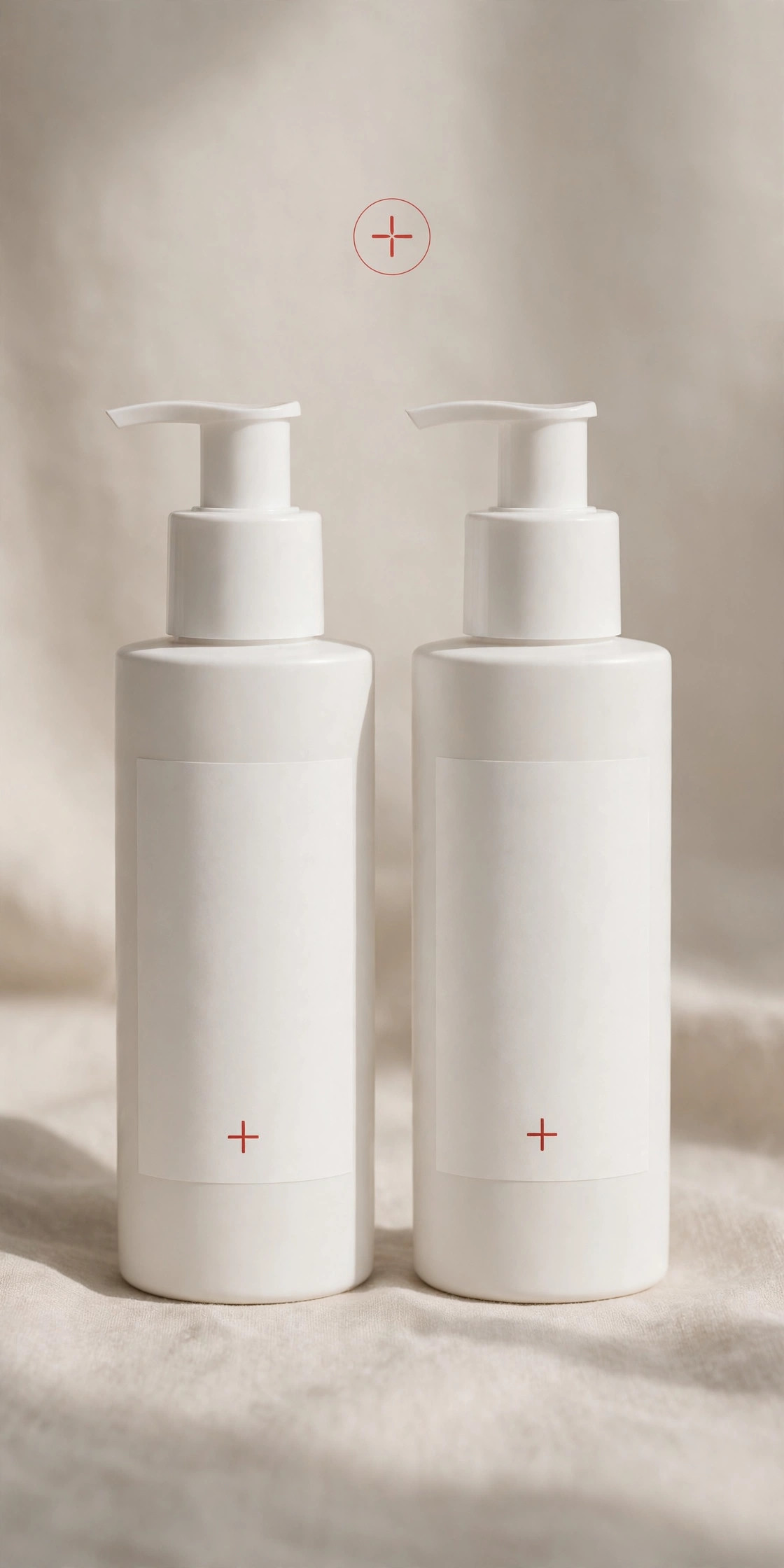 Two unbranded sunscreen bottles side by side