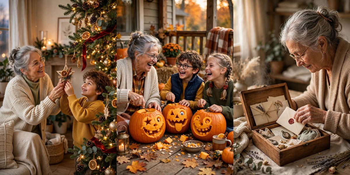 Traditions with grandchildren: Christmas ornament, pumpkin carving and wisdom box