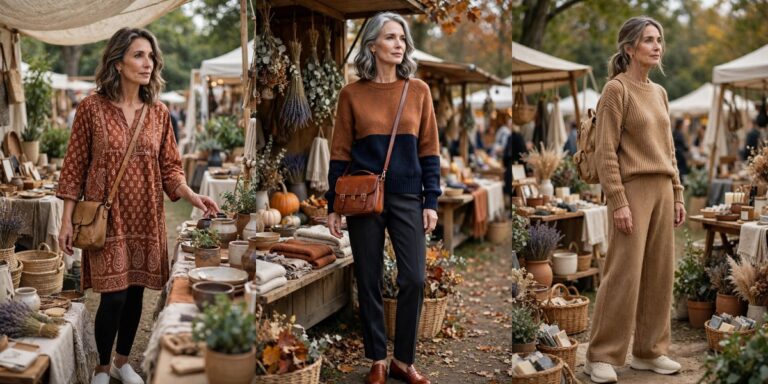 What to wear to a craft fair over 50: comfy artsy outfits
