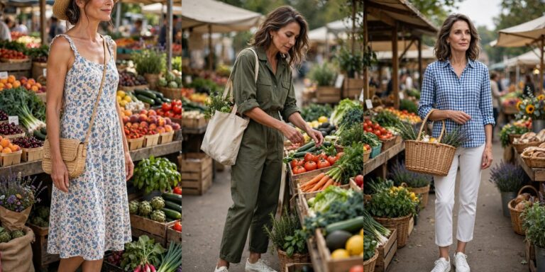 What to wear to a farmers market over 50: easy breezy outfit ideas