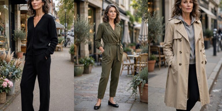What to wear to run errands over 50 - comfy polished outfit ideas collage