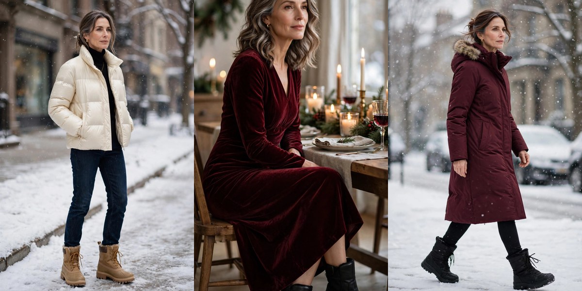Winter boot outfits for women over 50