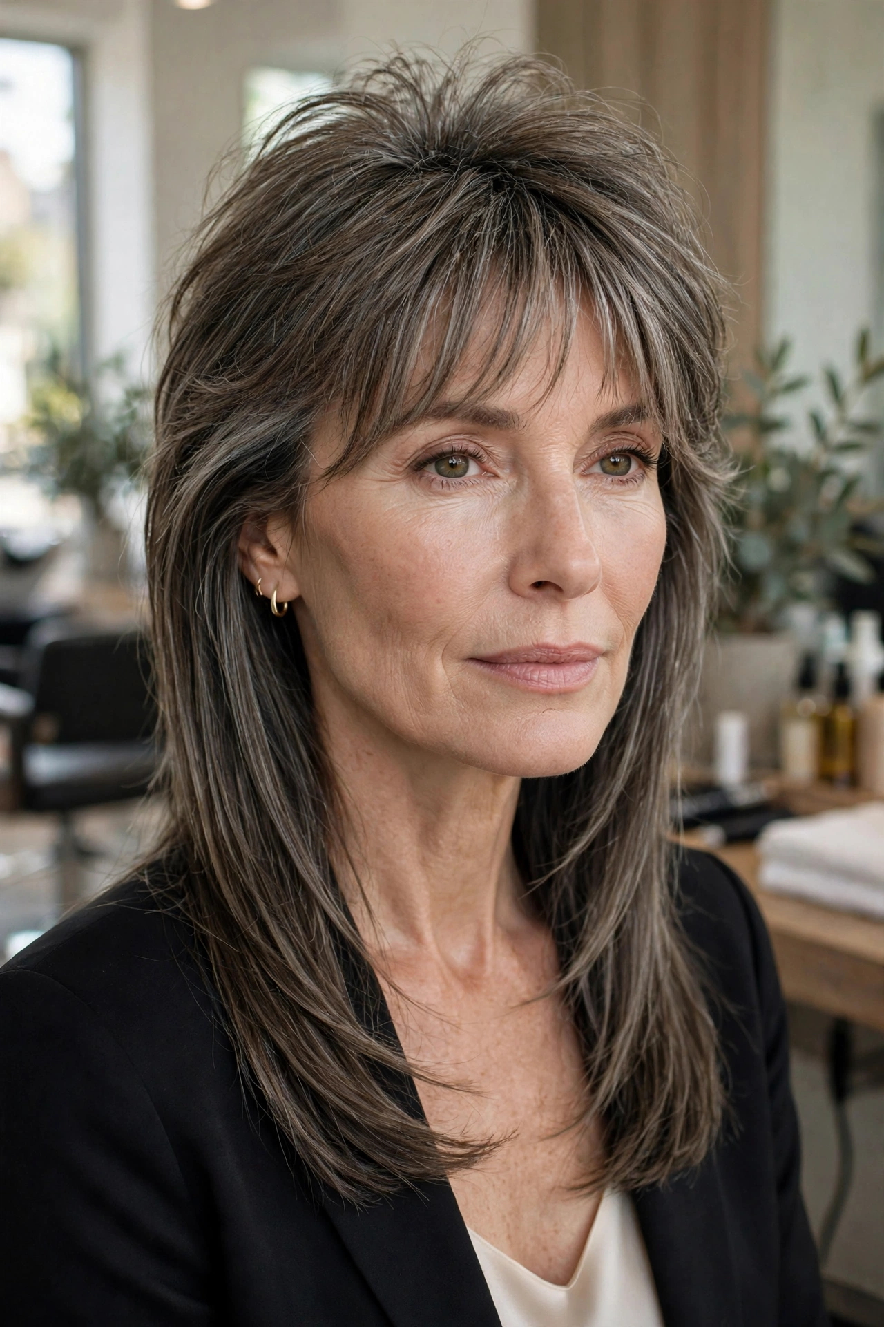 Sleek straight wolf cut for fine hair