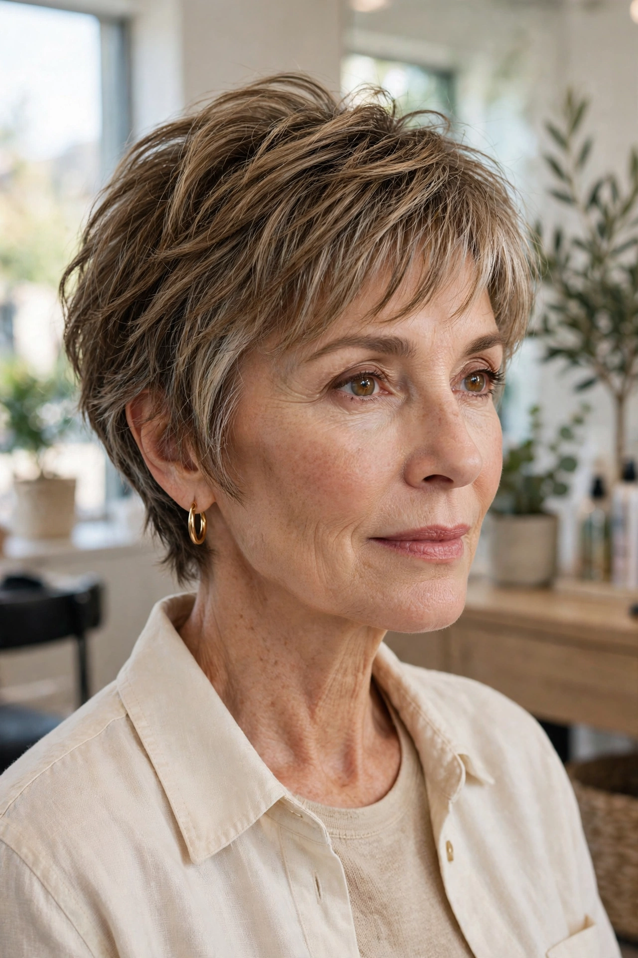 Grown-out fringe wolf cut for fine hair