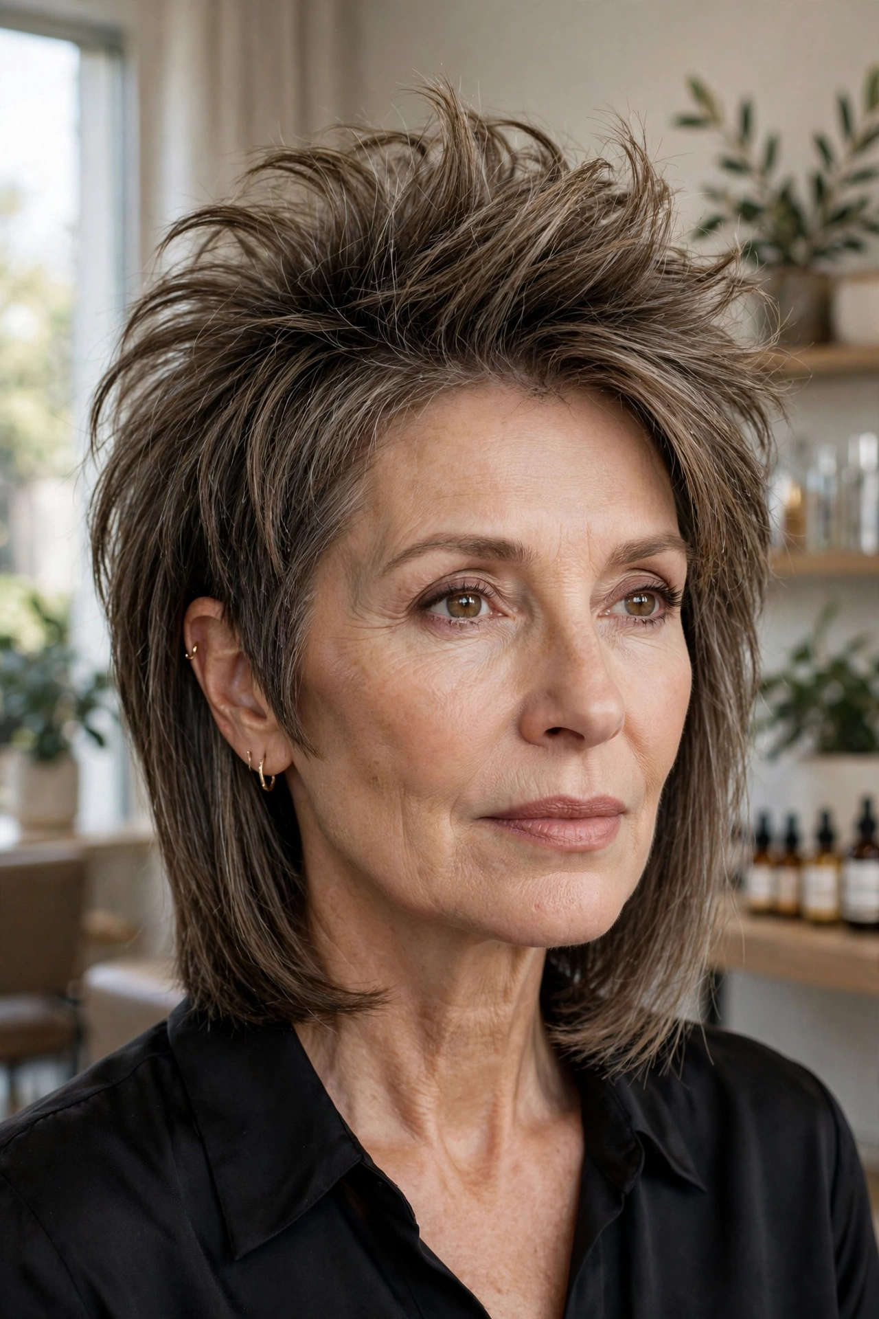 Root-lift wolf cut for fine hair