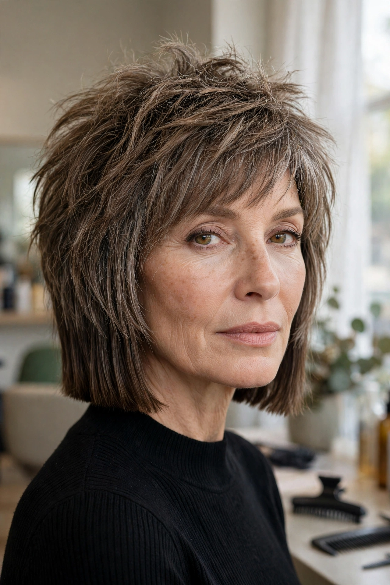 Blunt-edge wolf cut for fine hair